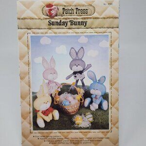 Plush Stuffed Animal Pattern Sewing Bunny Easter Egg by Patch Press Sunday